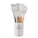 Conjunto 12 Peças de Utensílios de Cozinha em Silicone – Espátulas, Batedores de Ovos e Ferramentas Antiaderentes com Cabo de Madeira