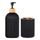 Organizador Decorativo para Banheiro com Dispenser de Sabonete e Suporte para Escovas – Elegância e praticidade para o seu ambiente