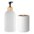 Organizador Decorativo para Banheiro com Dispenser de Sabonete e Suporte para Escovas – Elegância e praticidade para o seu ambiente