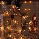 Luzes Decorativas de Natal LED – Estrelas e Flocos de Neve, Fio de 1,5 a 10 Metros, Perfeito para Festas e Ambiente Natalino