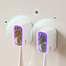 Kit 2 Suportes de Parede para Escovas de Dentes com Tampa Protetora – Antipoeira e Compatível com Escovas Elétricas