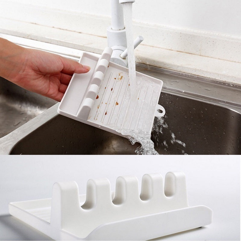 Suporte Organizador de Utensílios de Cozinha – Porta Colheres, Garfos e Espátulas com Base Antiderrapante