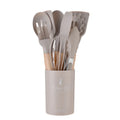 Conjunto 12 Peças de Utensílios de Cozinha em Silicone – Espátulas, Batedores de Ovos e Ferramentas Antiaderentes com Cabo de Madeira