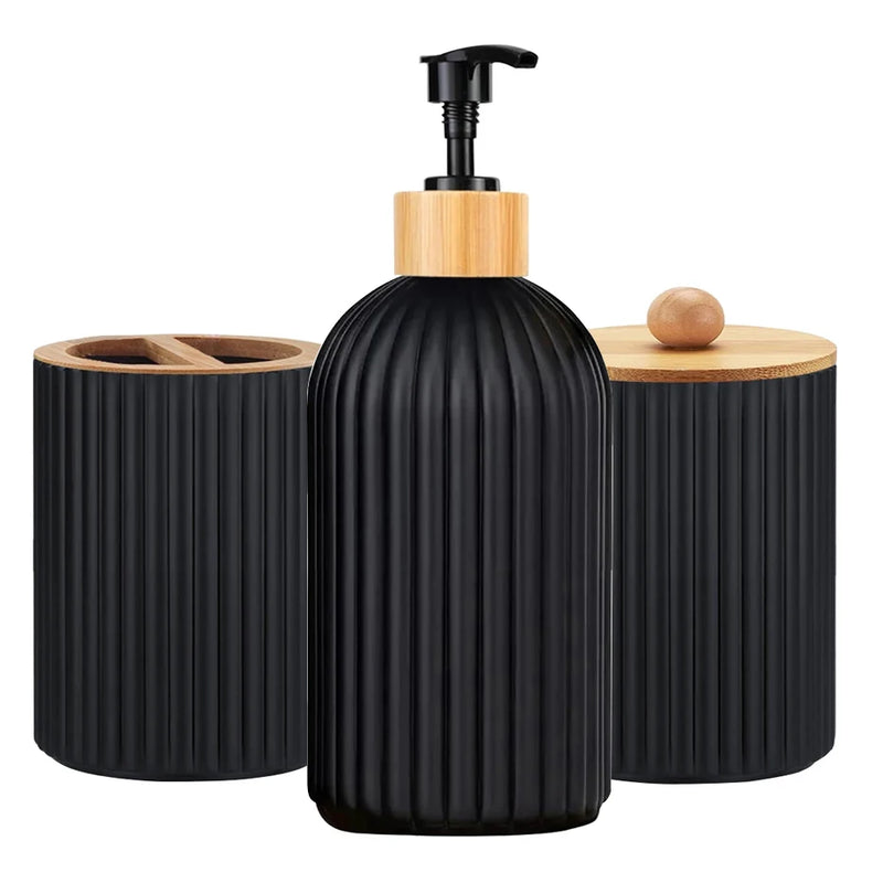 Organizador Decorativo para Banheiro com Dispenser de Sabonete e Suporte para Escovas – Elegância e praticidade para o seu ambiente