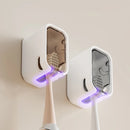 Kit 2 Suportes de Parede para Escovas de Dentes com Tampa Protetora – Antipoeira e Compatível com Escovas Elétricas