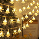 Luzes Decorativas de Natal LED – Estrelas e Flocos de Neve, Fio de 1,5 a 10 Metros, Perfeito para Festas e Ambiente Natalino
