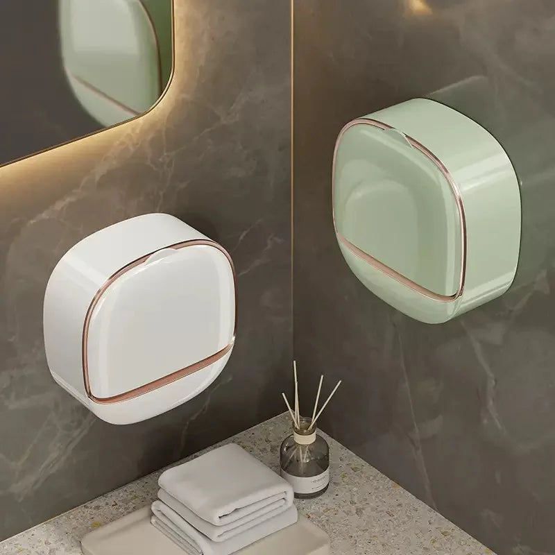 Porta-Sabonete de Parede à Prova d’Água com Drenagem Inteligente