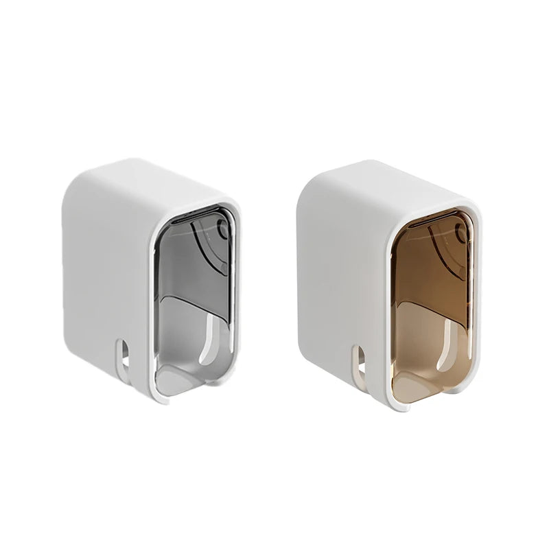 Kit 2 Suportes de Parede para Escovas de Dentes com Tampa Protetora – Antipoeira e Compatível com Escovas Elétricas