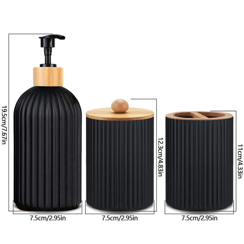 Organizador Decorativo para Banheiro com Dispenser de Sabonete e Suporte para Escovas – Elegância e praticidade para o seu ambiente