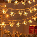 Luzes Decorativas de Natal LED – Estrelas e Flocos de Neve, Fio de 1,5 a 10 Metros, Perfeito para Festas e Ambiente Natalino