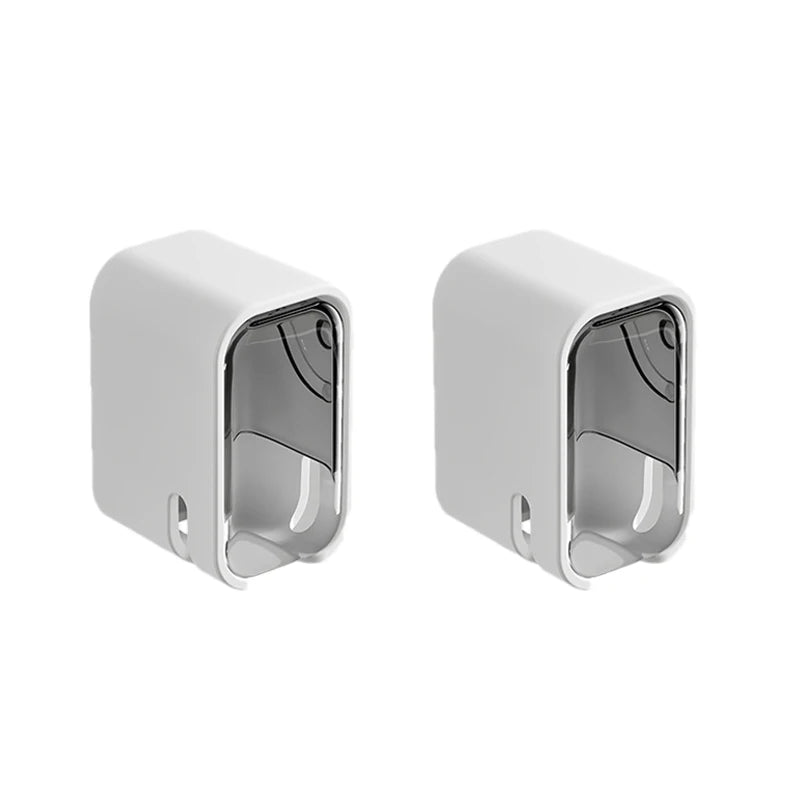Kit 2 Suportes de Parede para Escovas de Dentes com Tampa Protetora – Antipoeira e Compatível com Escovas Elétricas